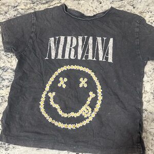 Zara Kids Charcoal Nirvana Smiley Face Tee